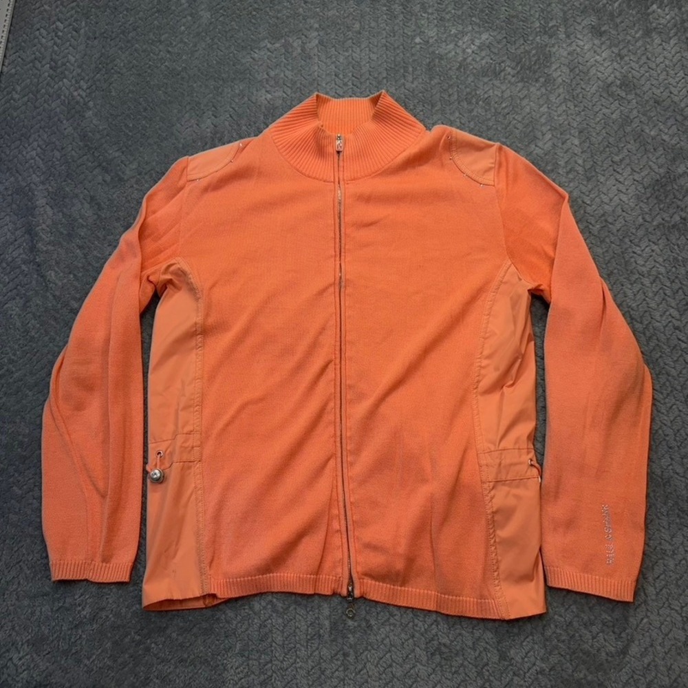 Paul & Shark Yachting Jacket Womens L Orange Cotton Zip Cardigan St Tropez Italy